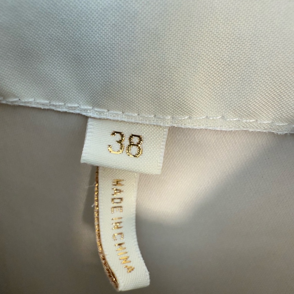 Maje Blue and White Satin Bomber Jacket with Cactus appliqué - Picture 4 of 12